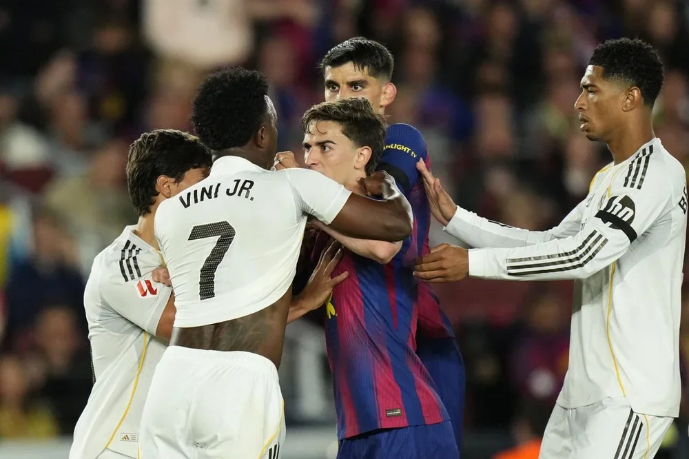 Vinicius, durante el Clásico ante el Barça